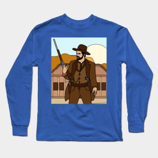 Retro Wild West Cowboys Rodeo Long Sleeve T-Shirt